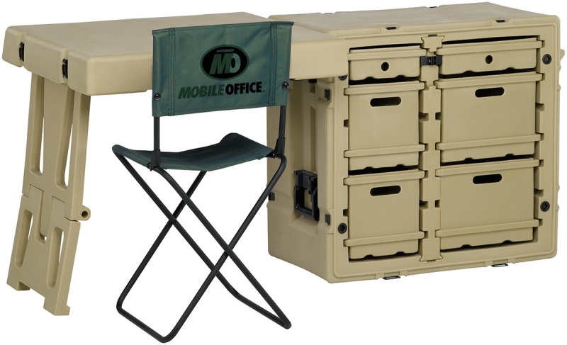 474-FLD2-DESK-TA  Военно-полевой мобильный стол PELI, 1 крышка, зеленый (витринный образец)